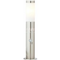 Lampe, Leigh Außensockelleuchte 50cm Bewegungsmelder edelstahl, 1x A60, E27, 11W, IP-Schutzart: 44 - spritzwassergeschützt - silber - Brilliant von Brilliant