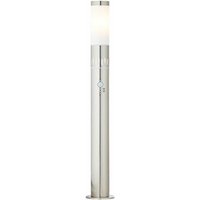 Lampe, Leigh Außenstandleuchte 80cm Bewegungsmelder edelstahl, 1x A60, E27, 11W, IP-Schutzart: 44 - spritzwassergeschützt - silber - Brilliant von Brilliant