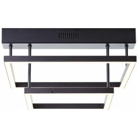 Lampe, Ranut led Deckenleuchte 2flg schwarz, 2x led integriert, 17W led integriert, (1700lm, 3000K), In 3 Stufen über Wandschalter dimmbar - schwarz von Brilliant