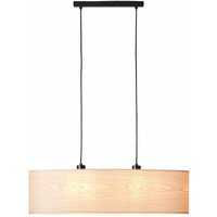 BRILLIANT Lampe, Romm Pendelleuchte 2flg oval holz hell/schwarz, 2x A60, E27, 52W, Kabel kürzbar / in der Höhe einstellbar - schwarz von Brilliant