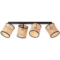 Lampe, Wiley Spotbalken 4flg holz hell/schwarz, 4x D45, E14, 42W, Köpfe schwenkbar - schwarz - Brilliant von Brilliant