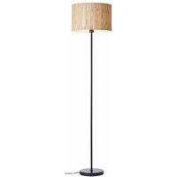 BRILLIANT Lampe, Wimea Standleuchte schwarz/natur, 1x A60, E27, 52W, Mit Fußschalter - braun von Brilliant