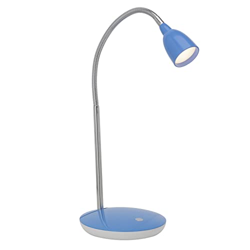 BRILLIANT Lampe Anthony LED Tischleuchte eisen/blau | 1x 2.4W LED integriert, (200lm, 3000K) | Mit Druckschalter an der Basis von Brilliant