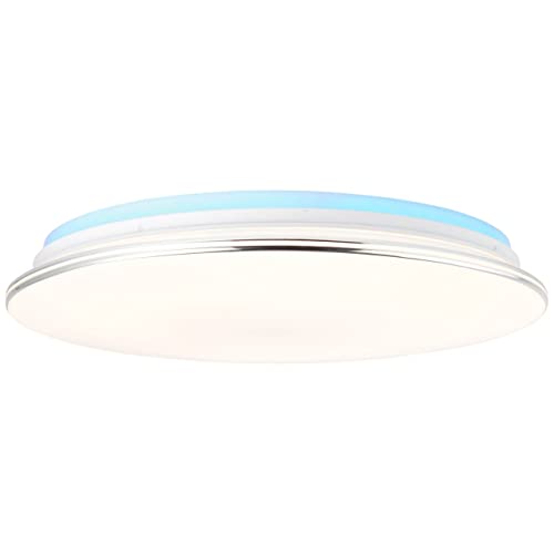BRILLIANT Lampe Edna LED Deckenleuchte 50cm weiß/chrom | 1x 32W LED integriert, (3125lm, 3000-6000K) | Stufenlos dimmbar/Steuerbar über Fernbedienung von Brilliant