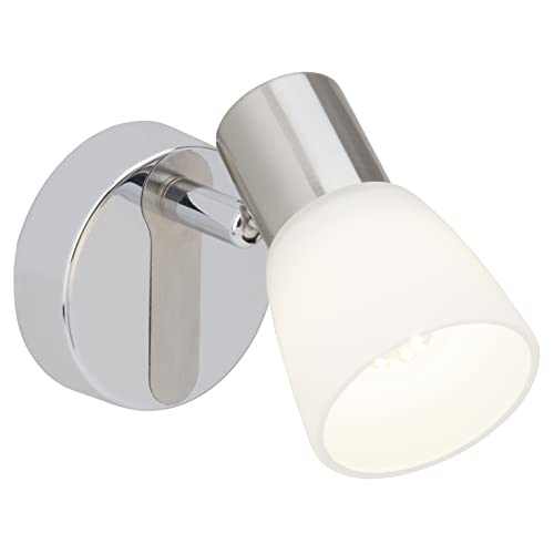 BRILLIANT Lampe Janna LED Wandspot eisen/chrom/weiß | 1x LED-Z45, E14, 4W LED-Tropfenlampen inklusive, (450lm, 2700K) | Energiesparend und langlebig durch LED-Einsatz von Brilliant