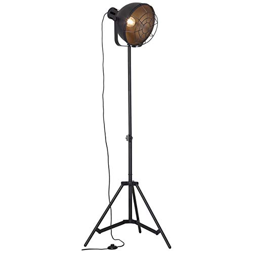 BRILLIANT Lampe Jesper Standleuchte 39cm Gitter schwarz | 1x A60, E27, 60W, geeignet für Normallampen (nicht enthalten) | Mit Fußschalter von Brilliant