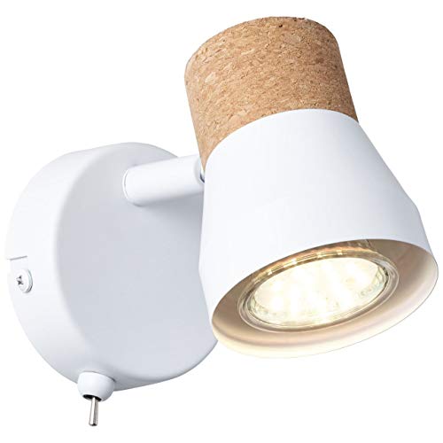 BRILLIANT Lampe Moka Wandspot Schalter weiß matt | 1x PAR51, GU10, 10W, geeignet für Reflektorlampen (nicht enthalten) | Skala A++ bis E | Mit Kippschalter von Brilliant