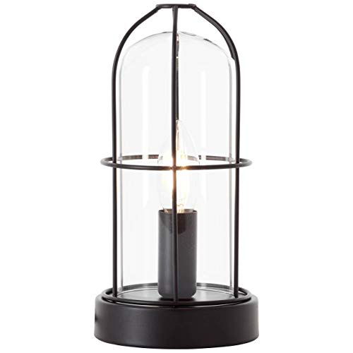 BRILLIANT Lampe Storm Tischleuchte schwarz | 1x D45, E14, 40W, geeignet für Tropfenlampen (nicht enthalten) | Mit Schnurzwischenschalter von Brilliant