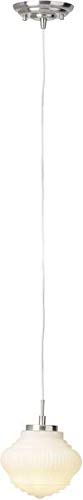 BRILLIANT Lampe Tanic Pendelleuchte 1flg nickel/matt weiß | 1x C35, E14, 25W, geeignet für Kerzenlampen (nicht enthalten) | Skala A++ bis E | In der Höhe einstellbar / Kabel kürzbar von Brilliant