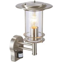 Lampe York Außenwandleuchte stehend Bewegungsmelder edelstahl 1x A60, E27, 40W, g.f. Normallampen n. ent. IP-Schutzart: 44 - spritzwassergeschützt von Brilliant