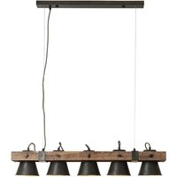 BRILLIANT Pendelleuchte »PLOW«, 5-flammig, 10 W, BxHxT: 950 x 1150 x 200 mm, IP 20 - schwarz | braun BRILLIANT Pendelleuchte »PLOW«, 5-flammig, 10 W, BxHxT: 950 x 1150 x 200 mm, IP 20 - schwarz | braun von Brilliant