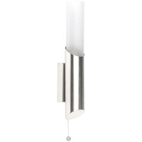 Brilliant - Lampe Andaluz Wandleuchte eisen/mattglas 1x C35, E14, 40W, geeignet für Kerzenlampen (nicht enthalten) Mit Zugschalter - silber von Brilliant