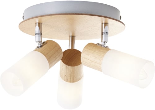 Babsan Rondell 3-flammig weiß holz hell von Brilliant