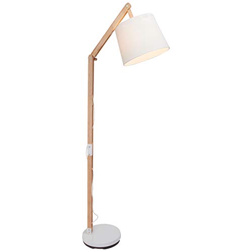 Brilliant 1 flammige Stehlampe - Lese Stehleuchte mit einem stilvollem Textilschirm und Fußschalter inkl. schwenkbaren Kopf aus Metall/Holz/Textil, in holz hell/weiß - 1,6m Höhe, 09958Z75 Brilliant 1 flammige Stehlampe - Lese Stehleuchte mit einem stilvollem Textilschirm und Fußschalter inkl. schwenkbaren Kopf aus Metall/Holz/Textil, in holz hell/weiß - 1,6m Höhe, 09958Z75 von Brilliant