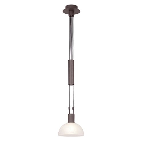 Brilliant Amira Pendelleuchte, höhenverstellbar, 1x E14 maximal 40W, Metall/Glas, braun/weiß-alabaster 77379/20 von Brilliant