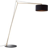 Annice Bogenstandleuchte 1,93m schwarz matt/messing gebürstet, Metall/Textil, 1x led, E27, 10 w - gold - Brilliant von Brilliant