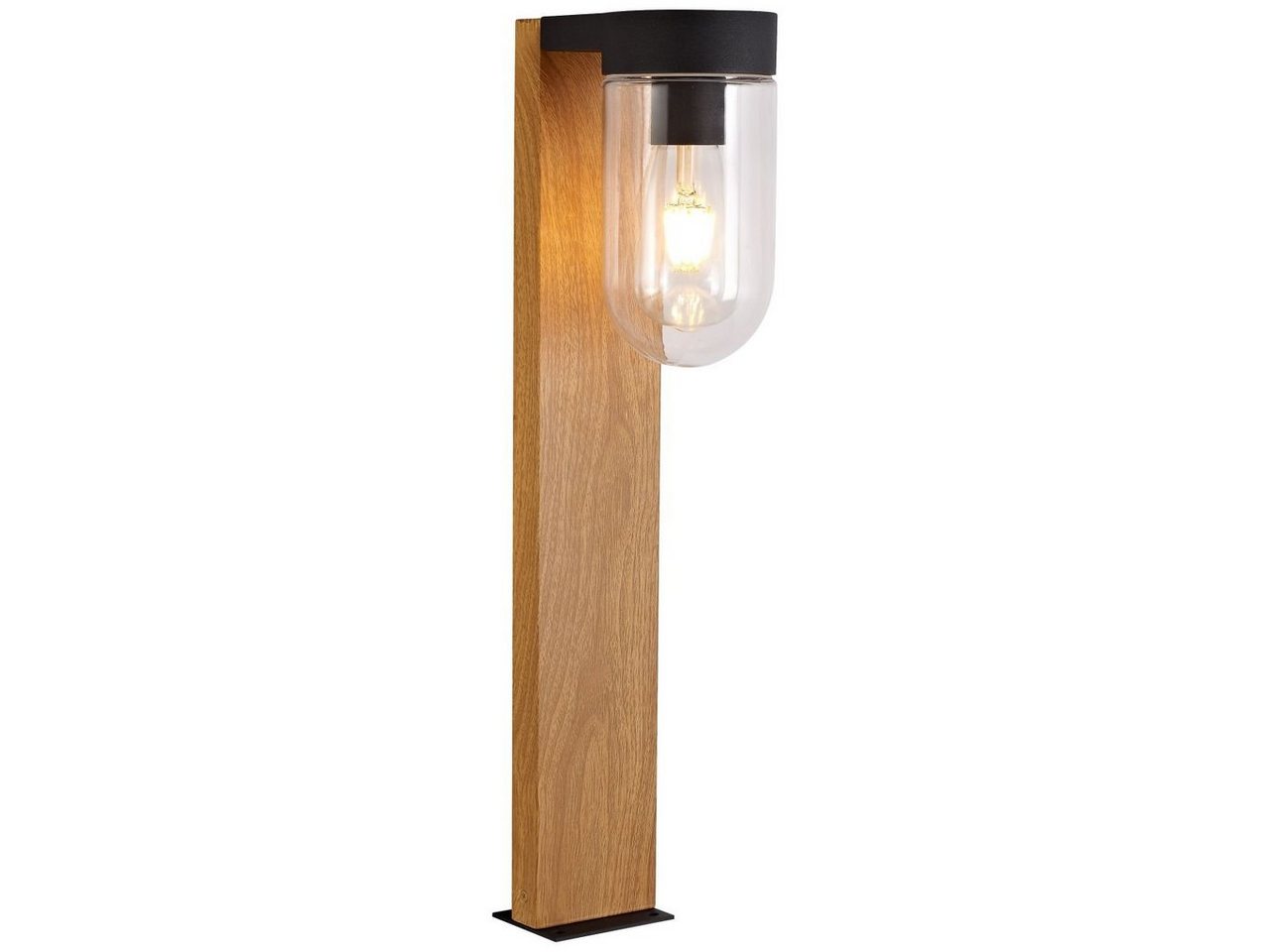 Brilliant Außen-Stehlampe Cabar, Lampe Cabar Außensockelleuchte 55cm holz dunkel/schwarz 1x A60, E27 von Brilliant