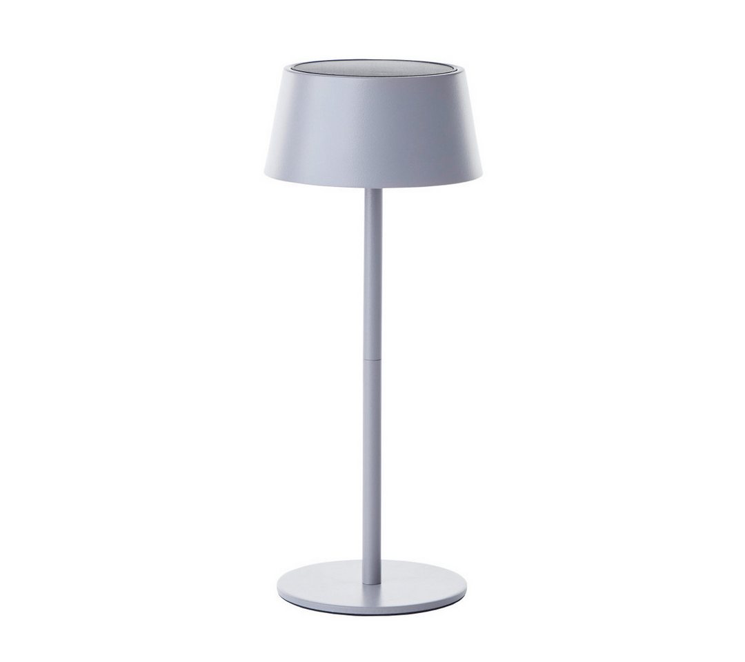 Brilliant Außen-Stehlampe Picco, Dimmfunktion, LED fest integriert, Warmweiß, LED Außentischlampe Leuchte mit Solar in grau matt per USB ladbar von Brilliant