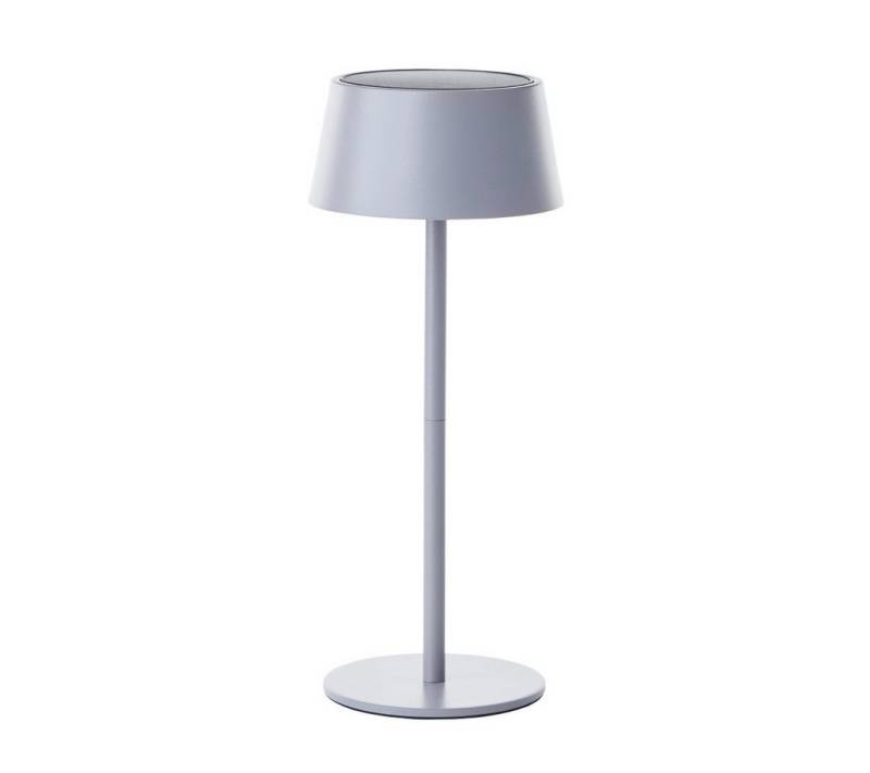 Brilliant Außen-Stehlampe Picco, Dimmfunktion, LED fest integriert, Warmweiß, LED Außentischlampe Leuchte mit Solar in grau matt per USB ladbar von Brilliant