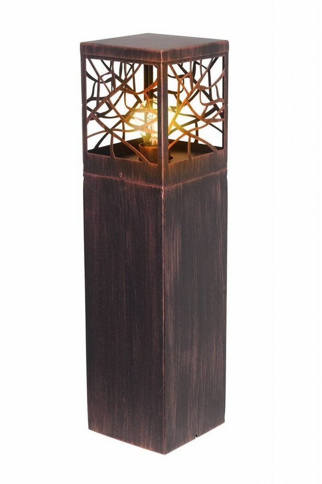 Brilliant Außen-Stehlampe Whitney, Lampe Whitney Außensockelleuchte 59cm rostfarbend 1x A60, E27, 60W von Brilliant