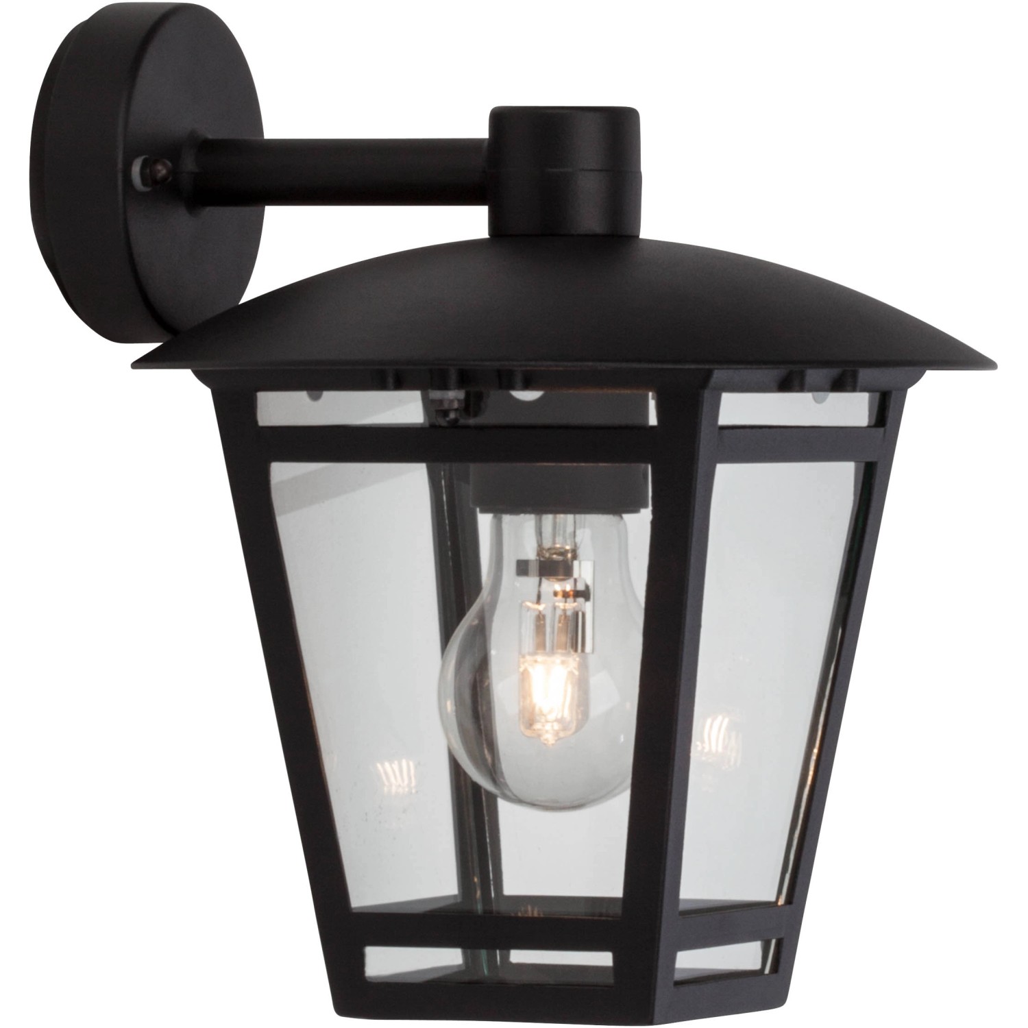 Brilliant Außen-Wandlampe Riley Schwarz 29 cm x 23 cm x 9 cm von Brilliant