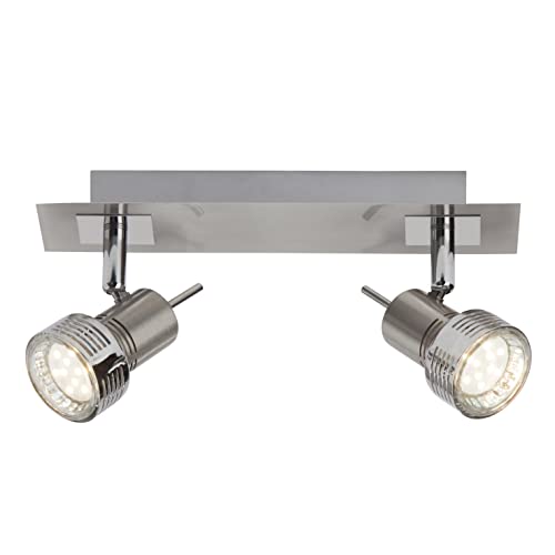 Brilliant Basic LED Decken Strahler - 2 flammige Spotbalken mit schwenkbaren Köpfen geeignet für GU10 Leuchtmittel aus Metall, in eisen/chrom - 31cm Breite Brilliant Basic LED Decken Strahler - 2 flammige Spotbalken mit schwenkbaren Köpfen geeignet für GU10 Leuchtmittel aus Metall, in eisen/chrom - 31cm Breite von Brilliant