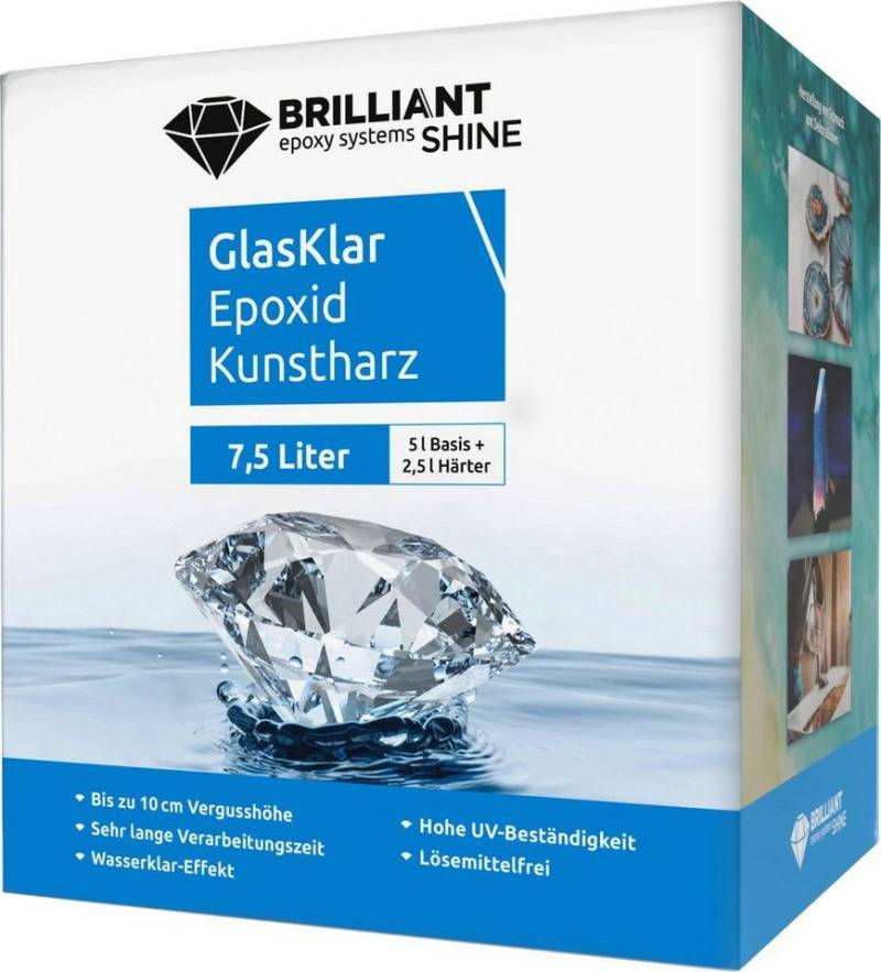 BrilliantShine Bastelnaturmaterial Brilliant Shine Epoxid Kunstharz Glasklar von BrilliantShine