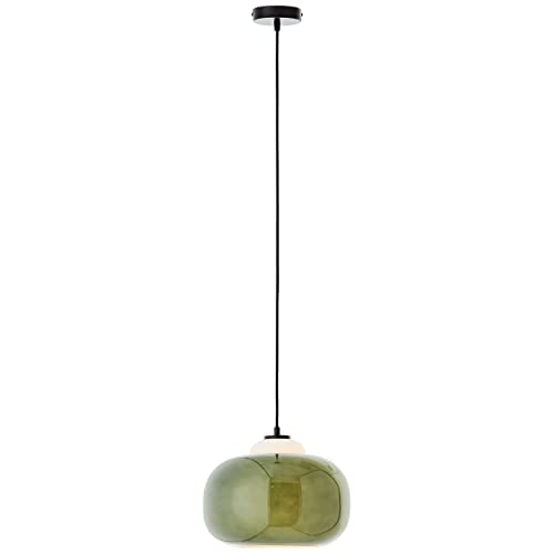 Brilliant Blop Pendelleuchte 30cm grün Glas/Metall 1x A60, E27, 60 W, Geeignet für Normallampe (nicht enthalten) von Brilliant