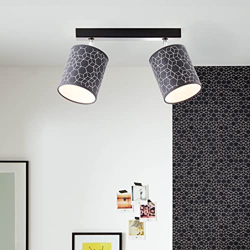 Brilliant Decken Strahler im Glamour Stil - 2 flammiger Spotbalken mit edlem Strukturschirm aus echter Vlies-Tapete - aus Metall/Textil, in schwarz mit 2x E27-Fassung - Maße: 24x59cm Brilliant Decken Strahler im Glamour Stil - 2 flammiger Spotbalken mit edlem Strukturschirm aus echter Vlies-Tapete - aus Metall/Textil, in schwarz mit 2x E27-Fassung - Maße: 24x59cm von Brilliant