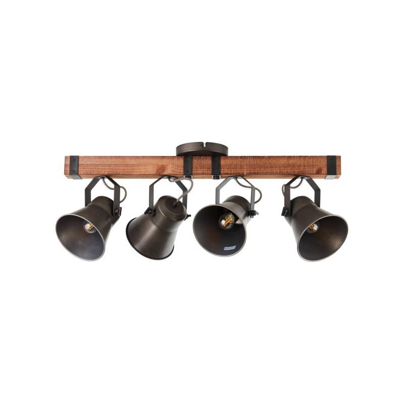 Brilliant Deckenstrahler Decca Länge 78 Cm Schwarz Holz Deckenlampe Lampe Spot B-Ware von Brilliant