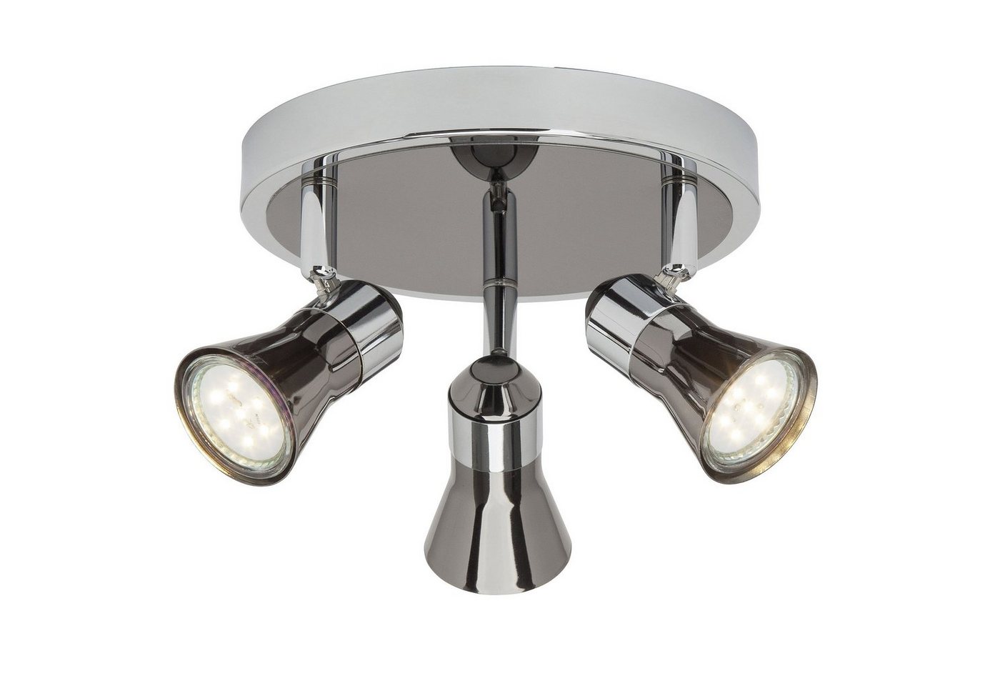 Brilliant Deckenstrahler Jupp, LED wechselbar, Warmweiß, LED Spotrondell 3flg chrom/schwarz Brilliant Deckenstrahler Jupp, LED wechselbar, Warmweiß, LED Spotrondell 3flg chrom/schwarz von Brilliant
