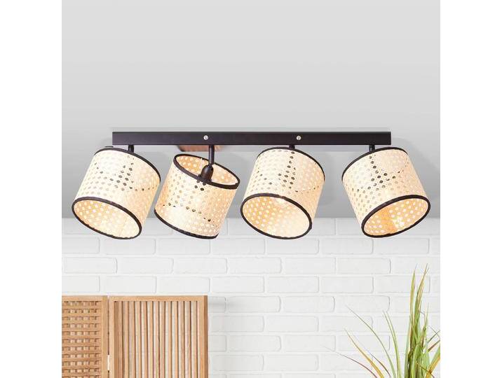 Brilliant Deckenstrahler Wiley mit Rattan, vierflammig Wiley, dimmbar, Holz hell, für Wohn- / Esszimmer, Metall, Strahler von Brilliant