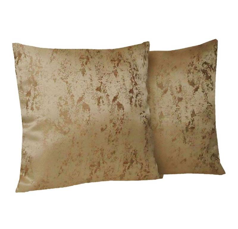 Brilliant Kissenbezüge Meliert 2er Set Kissenbezug 40x40 HELLBRAUN, (2 Stück), Jacquardgewebe von Brilliant