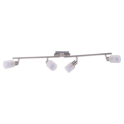 Brilliant G05532/77 Giorgia LED Spotbalken, schwenkbar, 4-flammig, E14, inklusive 3 W LED, 260 lm, 3000 K, Metall/Glas, eisen/chrom/warmweiß von Brilliant