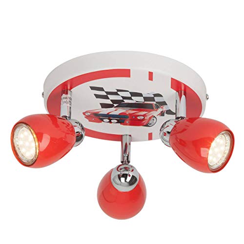 BRILLIANT Lampe Racing LED Spotrondell 3flg rot/weiß-schwarz | 3x LED-PAR51, GU10, 3W LED-Reflektorlampen inklusive, (250lm, 3000K) | Köpfe schwenkbar BRILLIANT Lampe Racing LED Spotrondell 3flg rot/weiß-schwarz | 3x LED-PAR51, GU10, 3W LED-Reflektorlampen inklusive, (250lm, 3000K) | Köpfe schwenkbar von Brilliant