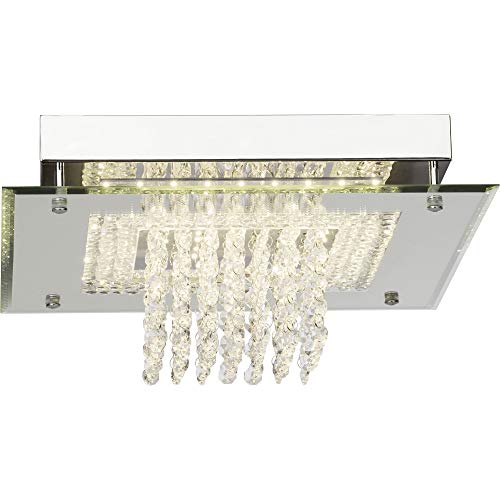 Brilliant Glitter LED Deckenleuchte 36x36cm dimmbar durch EasyDim-Technologie chrom Glas 1320 Lumen, LED integriert von Brilliant