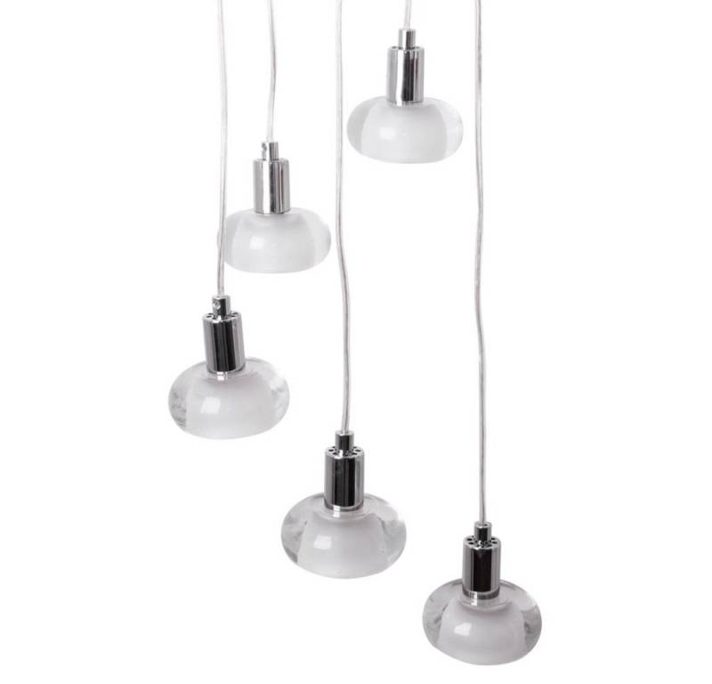 Brilliant Hängeleuchte, Leuchtmittel nicht inklusive, Pendellampe Hängeleuchte Esstischlampe 5 flammig Glas geeist H 120 cm von Brilliant