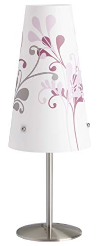 BRILLIANT Lampe Isi Tischleuchte eisen/lila | 1x C35, E14, 40W, geeignet für Kerzenlampen (nicht enthalten) | Skala A++ bis E | Mit Schnurzwischenschalter, 13 x 13 x 36 cm von Brilliant