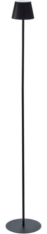 Brilliant LED Außen-Stehlampe Macobo, mehrere Helligkeitsstufen, LED fest integriert, Warmweiß, LED Akku-Leuchte, 125 cm, 340 lm, 3000 K, Touchdimmer, schwarz matt von Brilliant