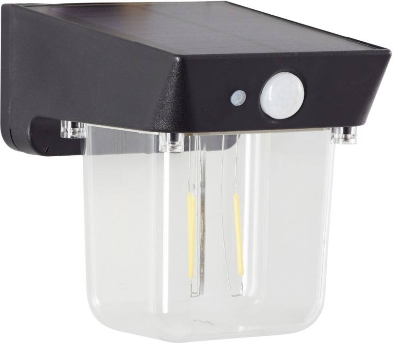 Brilliant LED Außen-Wandleuchte Brilliant Solar-Außenwandleuchte Parson 2W, Inkl. Leuchtmittel, Mit Bewegungsmelder nicht dimmbar nicht Smart Home-fähig von Brilliant