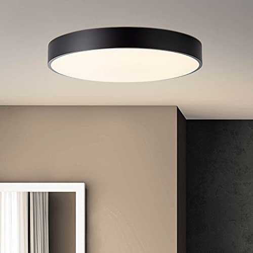 Brilliant LED Deckenlampe - funktionale Deckenleuchte stufenlos dimmbar mit Fernbedienung mit Lichtfarbe von warm- bis kaltweiß einstellbar CCT aus Metall/Kunststoff, in weiß/schwarz - Ø 49cm von Brilliant