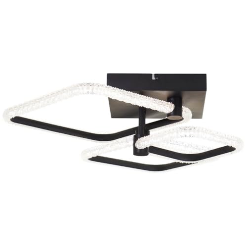 Brilliant LED Deckenlampe im modernen Design – schwarz matt/transparente Deckenleuchte eckig - dimmbar mit Fernbedienung und inklusive CCT (3000–7000 Kelvin) & 4700 Lumen - moderne Wohnzimmerlampe von Brilliant