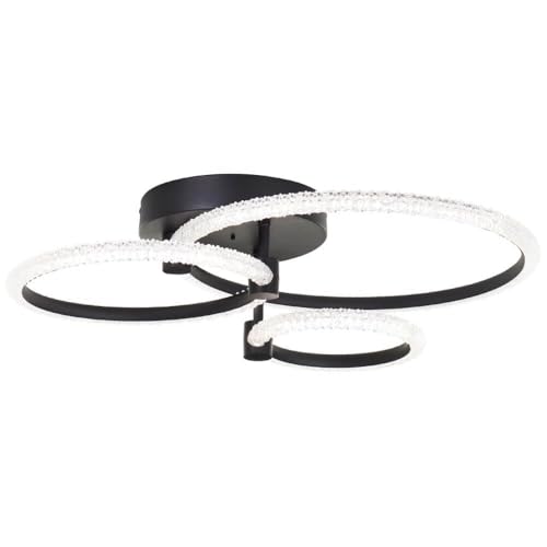 Brilliant LED Deckenlampe im modernen Design – schwarz matt/transparente Deckenleuchte rund - dimmbar mit Fernbedienung und inklusive CCT (3000–7000 Kelvin) & 4700 Lumen - moderne Wohnzimmerlampe von Brilliant