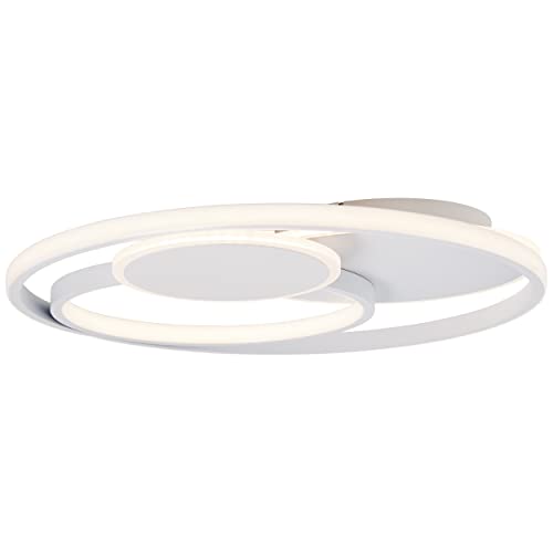 LED Deckenlampe mit Ø 50 cm - CCT Deckenleuchte - dimmbar über Fernbedienung - Lichtfarbe (warm- bis kaltweiß) einstellbar - 50 W - 5200 lm - 3000 bis 6500 K - aus Metall/Silicon - in Matt Weiß LED Deckenlampe mit Ø 50 cm - CCT Deckenleuchte - dimmbar über Fernbedienung - Lichtfarbe (warm- bis kaltweiß) einstellbar - 50 W - 5200 lm - 3000 bis 6500 K - aus Metall/Silicon - in Matt Weiß von Brilliant