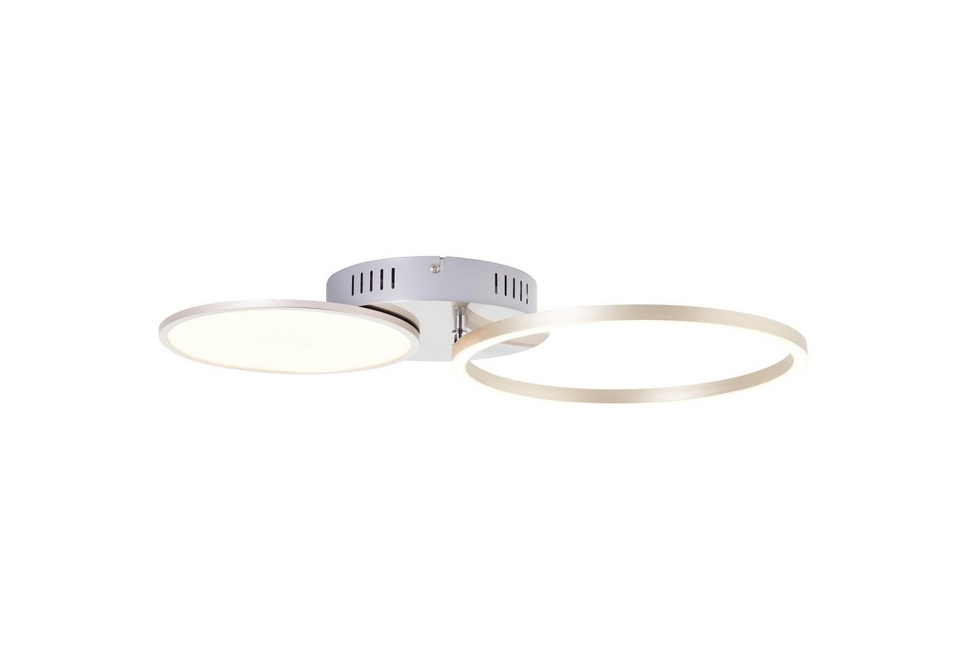 Brilliant LED Deckenleuchte Virtus, LED wechselbar, Warmweiß, mit 3-Stufen-Dimmer, 7,5 cm Höhe, Metall/Kunststoff, nickel eloxiert von Brilliant