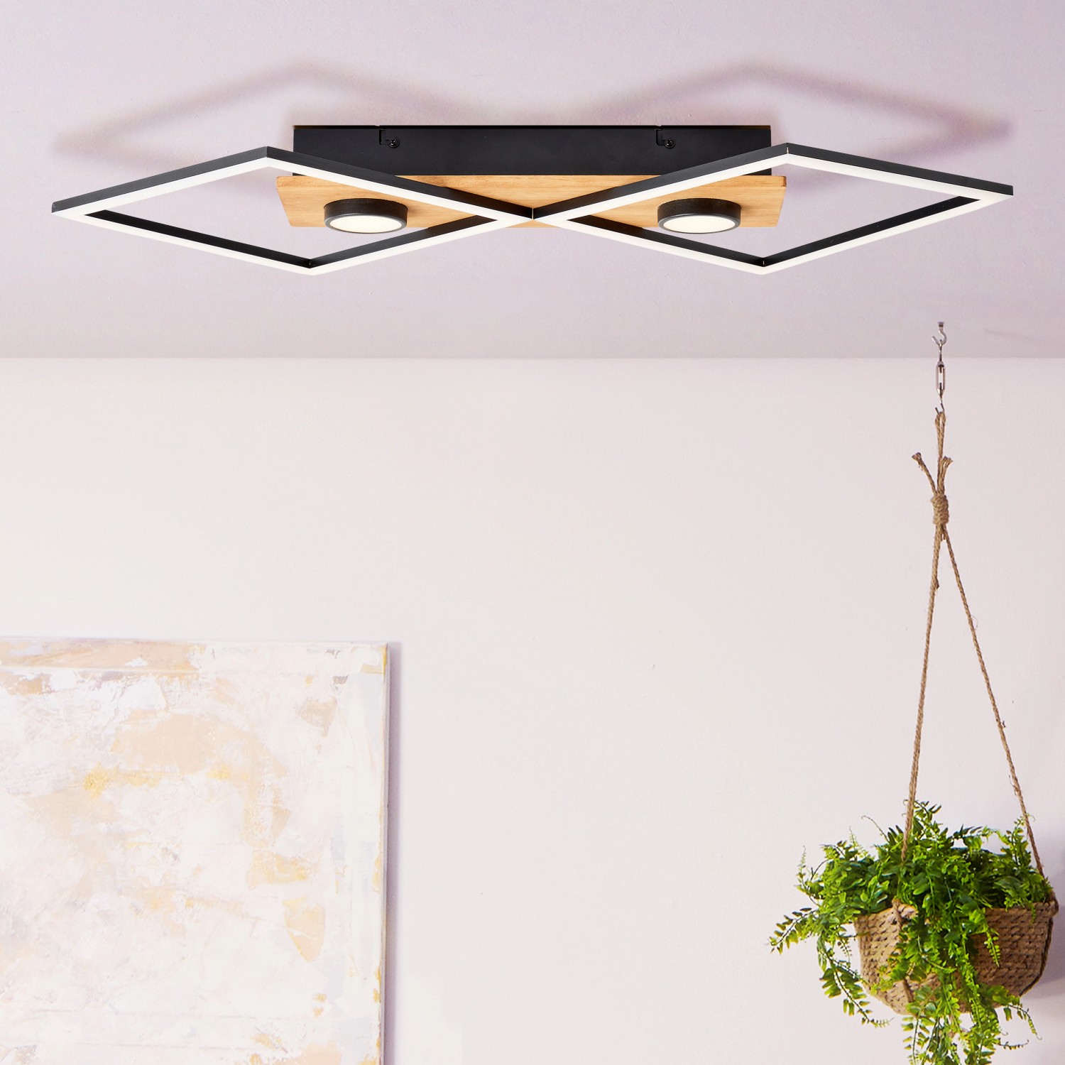 Brilliant LED-Deckenleuchte Woodbridge 2-flammig Holz und Schwarz Brilliant LED-Deckenleuchte Woodbridge 2-flammig Holz und Schwarz von Brilliant