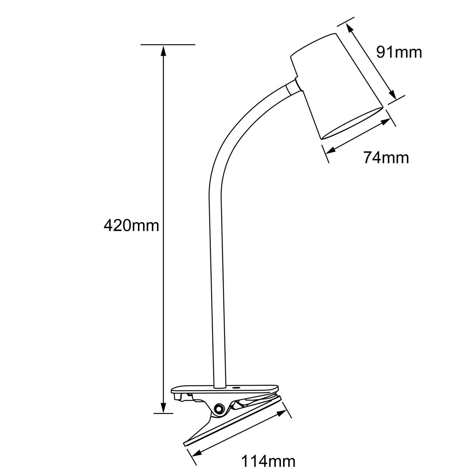 LED-Klemm-Tischleuchte Adda weiß 3-stufig dimmbar von Brilliant