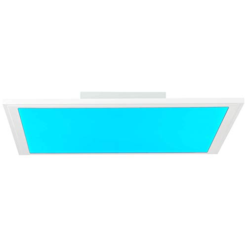Brilliant LED Panel Aufbaupaneel - Deckenaufbau-Paneel dimmbar mit Fernbedienung steuerbar und mit RGB-Farbwechsel/CCT - flächiges Licht - aus Metall/Kunststoff, in weiß - 40x40cm von Brilliant
