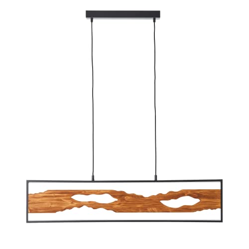 Brilliant LED Pendelleuchte 100cm Schwarz/Holz, Aluminium/Metall/Holz Pendelleuchte LED Holz, Deckenlampe LED Pendelleuchte Holz Pendelleuchte Esstisch, Lampe Holz Wohnzimmerlampe LED Adjustable Lamp von Brilliant