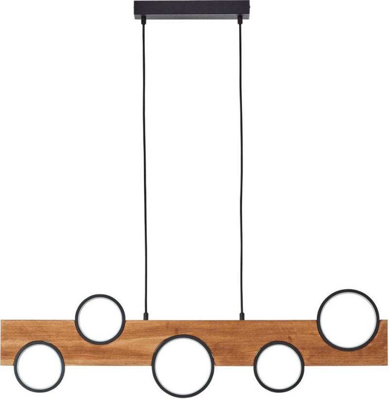 Brilliant LED Pendelleuchte Cheesy, Dimmfunktion, LED fest integriert, Warmweiß, 150 x 100cm, 4100lm, 3000K, Holz/Metall, natur/schwarz von Brilliant